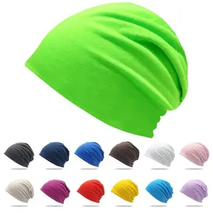 Men'S Solid Color Brimless Knitted Caps | Women'S Double-layer Pullover Cap, Versatile Cold Cap, Breathable Lightweight Slouchy Beanie for Men Women, Casual Cotton Cap Hat for All Seasons Green Hat
