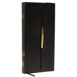 KJV, Checkbook Bible, Compact, Bonded Leather, Black, Wallet Style, Red Letter: Holy Bible, King James Version by Thomas Nelson [Leatherbound Book]