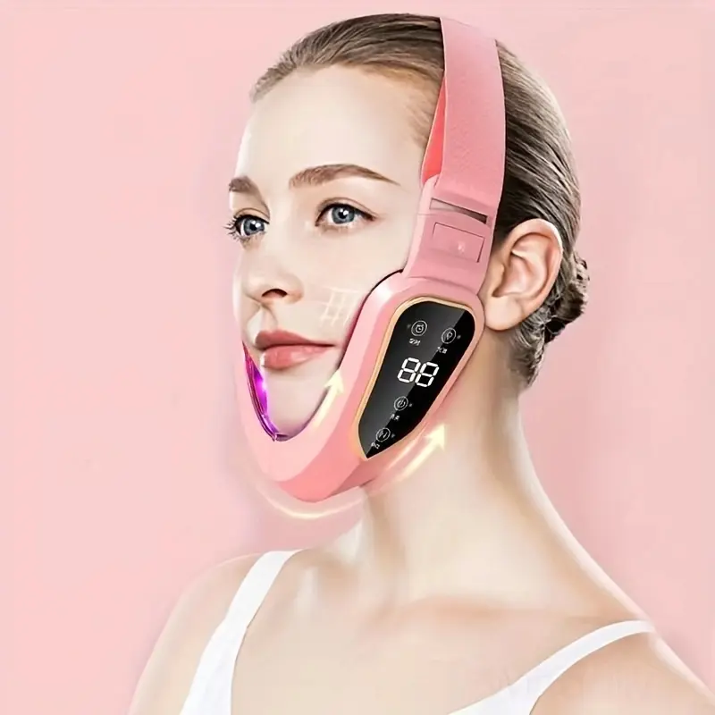 Rechargeable Facial Massager, USB Electric V-Line Face Shaping Device, Smart Beauty Band for Men & Women, Mother's Day Gift