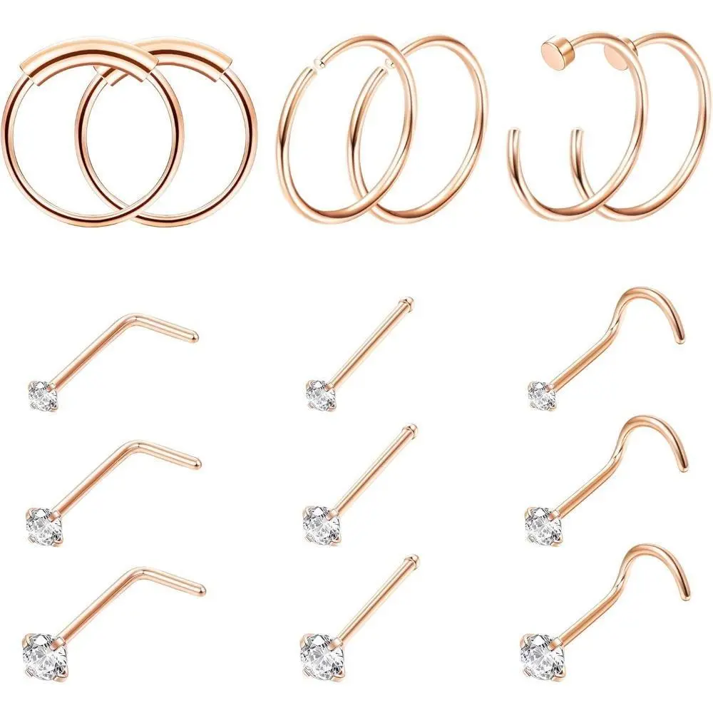 C.22G Rose Gold Nose Ring
