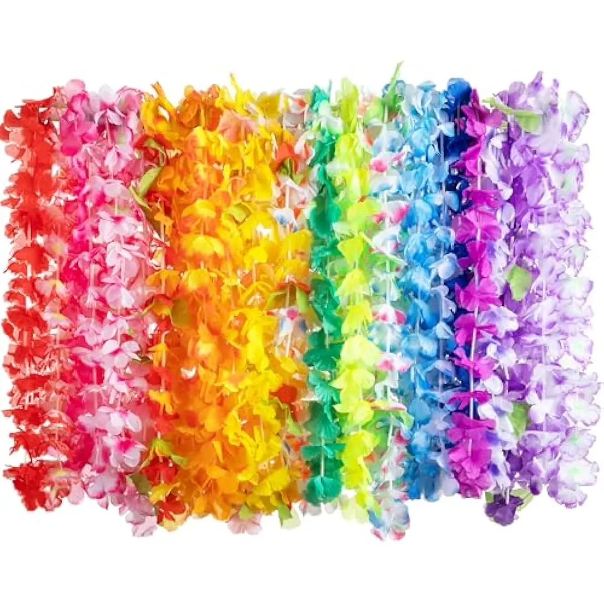 Toy 12 Counts Hawaiian Leis Bulk, Tropical Flower Lei Hawaiian Lei Beach Hawaii Luau Party Favors Decoration Birthday Party Supplies
