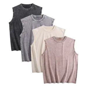 1/4 Pack Women's Oversized Tshirts Sports Vintage Heavy Cotton Tshirt Washed Loose Fit Athletic Tee Sleeveless Vest