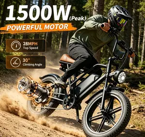 1500W retro fat tire e-bike, 48V 20AH detachable battery, 30-70 miles range, full suspension, 7-speed shift for snow, mountain & city rides Adult all-terrain electric bike with dual disc brakes, LED light set, USB charging,IP54 waterproof, max 330lbs load