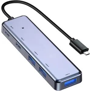 USB C Hub,  5 in 1 USB C to USB 3.0 Extender with USB C Power/Data Ports, USB C Dongle for MacBook Pro Air iMac Pro, iPad Pro and More Type C Laptop