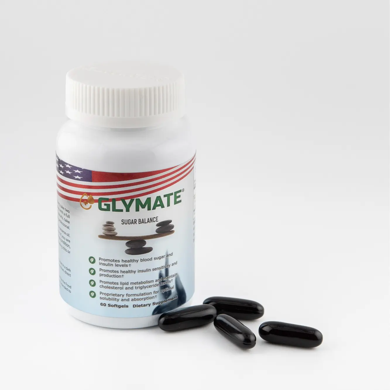 GLYMATE Sugar Balance Dietary Supplement - 60 Softgels for Healthy Blood Sugar & Insulin Levels - Natural Ingredients - Healthcare Fitness Edible