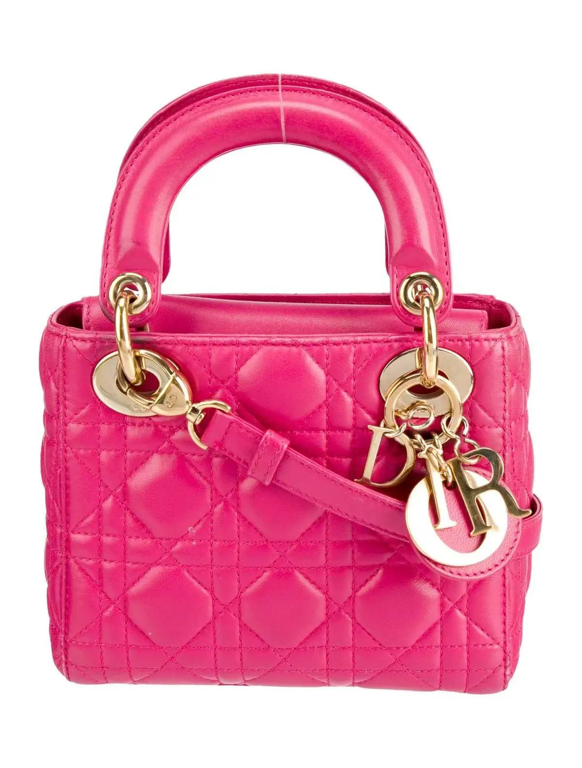 Pre-owned Dior Lambskin Lady Mini Handbag