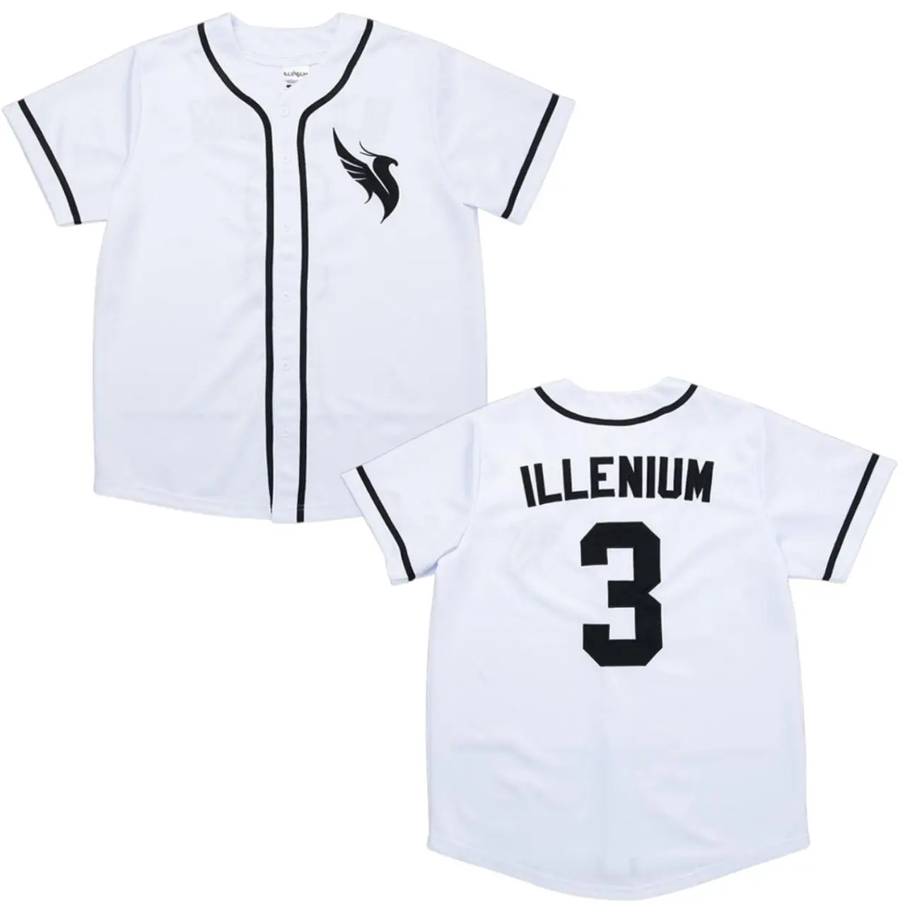 White Illenium Inspired Baseball Jersey, Festival Fan Apparel, EDM Rave Concert Shirt, Music Lover Gift