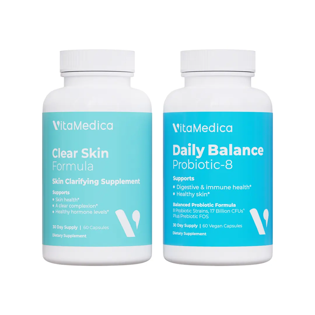 Clear Skin Formula Acne Nutraceutical + Probiotics Skincare Bundle