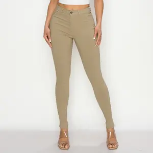 Lily - High Waisted Super Stretchy Back to School Colored Skinny Women's Jeans - Lover Brand Fashion Cotton Fabric Fit Pocket Spandex Polyester Belt