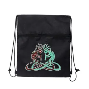 Forever Infinty Lemniscates Brown Teal Simple versatile drawstring backpack durable for school commute and outdoor use Waterproof Backpack
