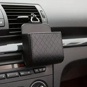 Car Air Vent Storage Bag, Multifunctional Leather Organizer Box and Phone Holder, Essential Auto Accessories for Every Car, Car Console Organizer