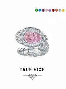 Snake Scale Pink Eye · Pink Diamond Ring Luxury snake-shaped ring with pink high-carbon diamond, dazzling ice-cut design and adjustable band.Ideal gift for dates, perfect for daily wear, vacations and banquets for both men and women.