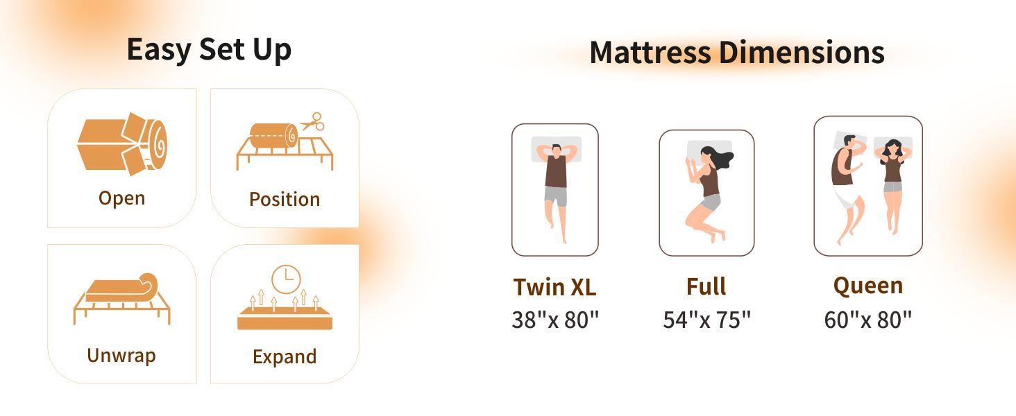 Mattress Gel Memory Foam Queen Size Mattresses in a Box for Back Pain Relief, Firm Foam Bed-Mattress for for Cool Sleep, CertiPUR-US Certified