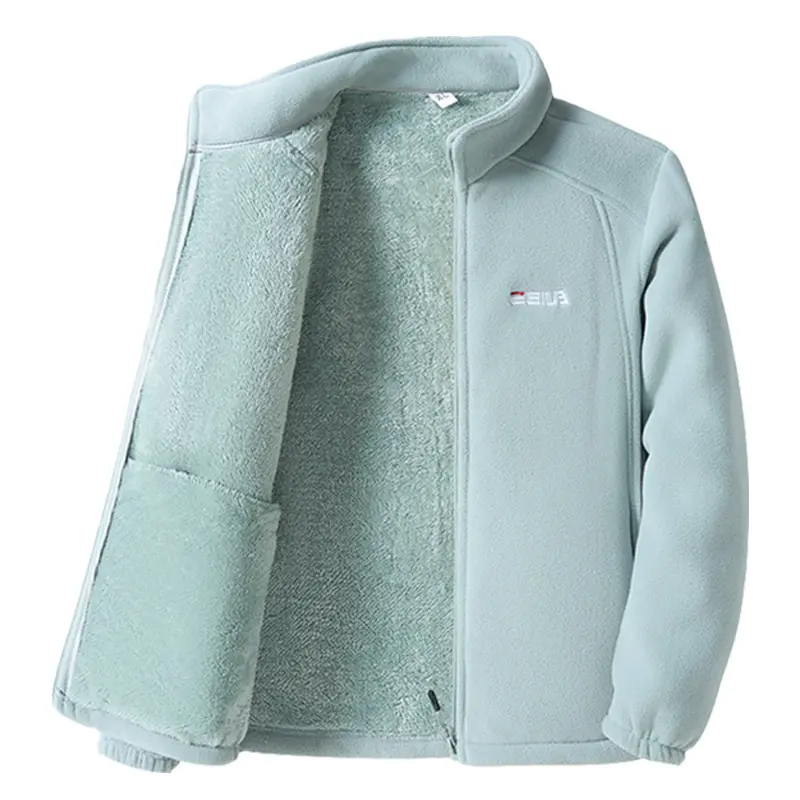 Christmas Dopamine Color Block -Lined Thickened Women's Sporty Casual Jacket, Autumn/Winter Outdoor Warm Thickened Zipper Cardigan Coral Coat, Embroidered Warm Long-Sleeve Outerwear