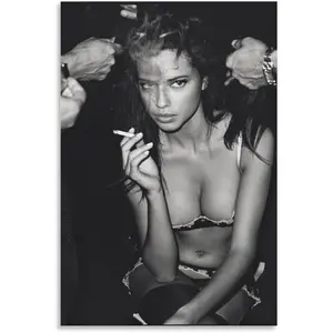 No Framed, Adriana Lima Retro Poster Actress Superstar