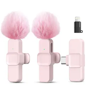 Hitozon Wireless Lavalier Microphone for iPhone iPad and Android Phone, 1 Set Wireless Lapel Mic with Noise Reduction, Plug and Play Mini Microphone for Video Recording Interview Podcast YouTube TikTok Vlog Audio