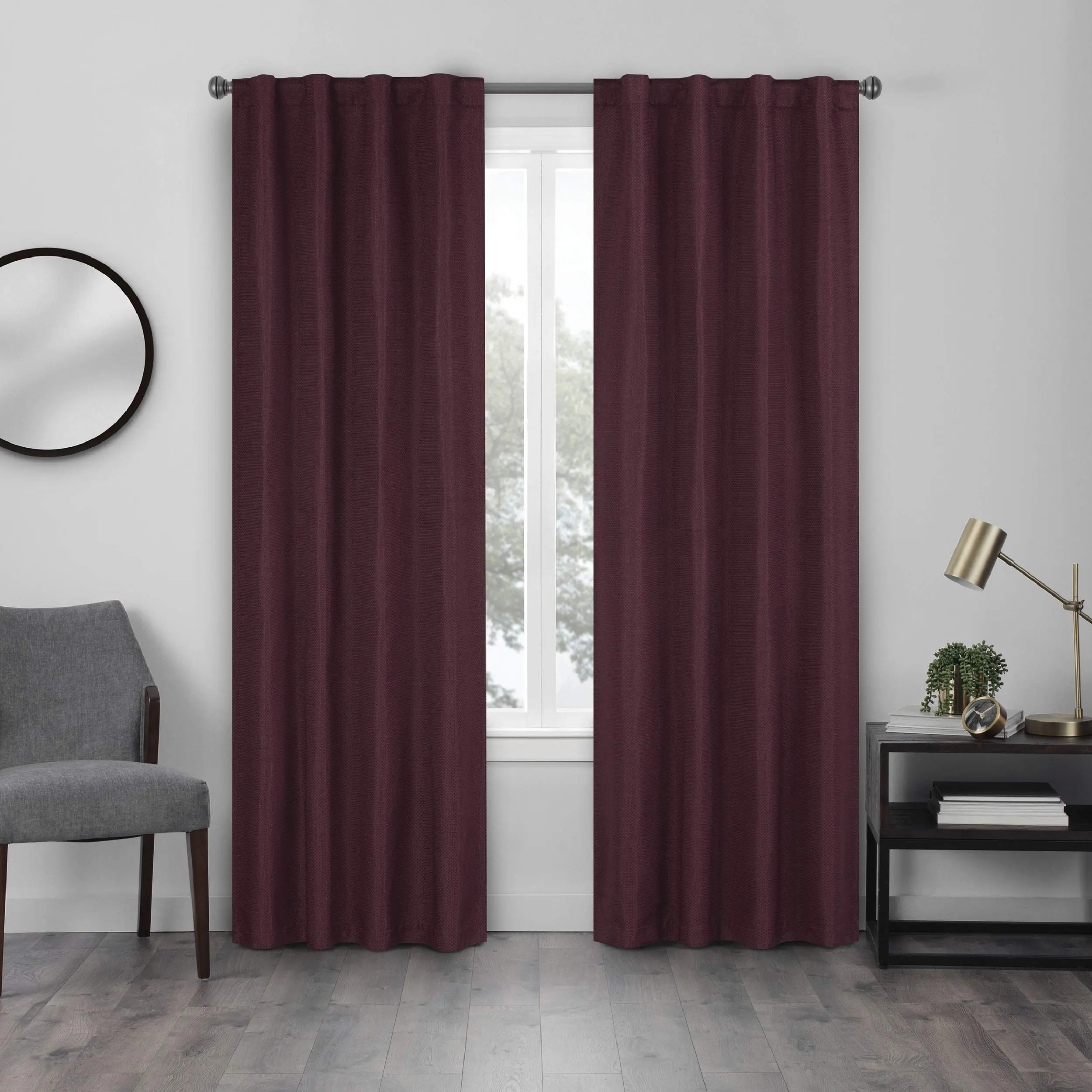ECLIPSE Jolie (Walken) 100% Blackout Curtains for Bedroom or Living Room, Single Panel, 40 x 84, Port
