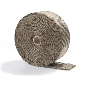 SunplusTrade Titanium Exhaust Wrap for Motorcycle Car Headers with Stainless Steel Zip Ties，Exhaust Wrap，Exhaust Heat Wrap，Heat Wrap，Heat Wrap for Exhaust Pipes，Muffler Tape.