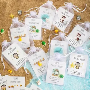 75-Pack Employee Appreciation Gift Set - Inspirational Animal Pun Note Cards with Resin Animal Figures (Ducks, Stars, Whales) for Coworkers, Staff Thank You Gifts & Office Favors
