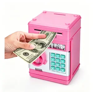 Multi-color Mini ATM Electronic Saving Box for Children,Password Lock Anti-theft Money Jar with Auto Bill Inlet,Coin Cash Dual Function Toy,Popular Top Choice Holiday Birthday Gift for Kids Aged 6-13.birthday present