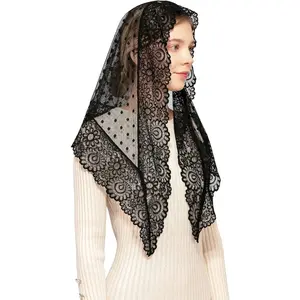 Triangle Vintage Inspired Lace Chapel Veils Catholic Mass Head Covering Scarf Mantilla Veils for Church