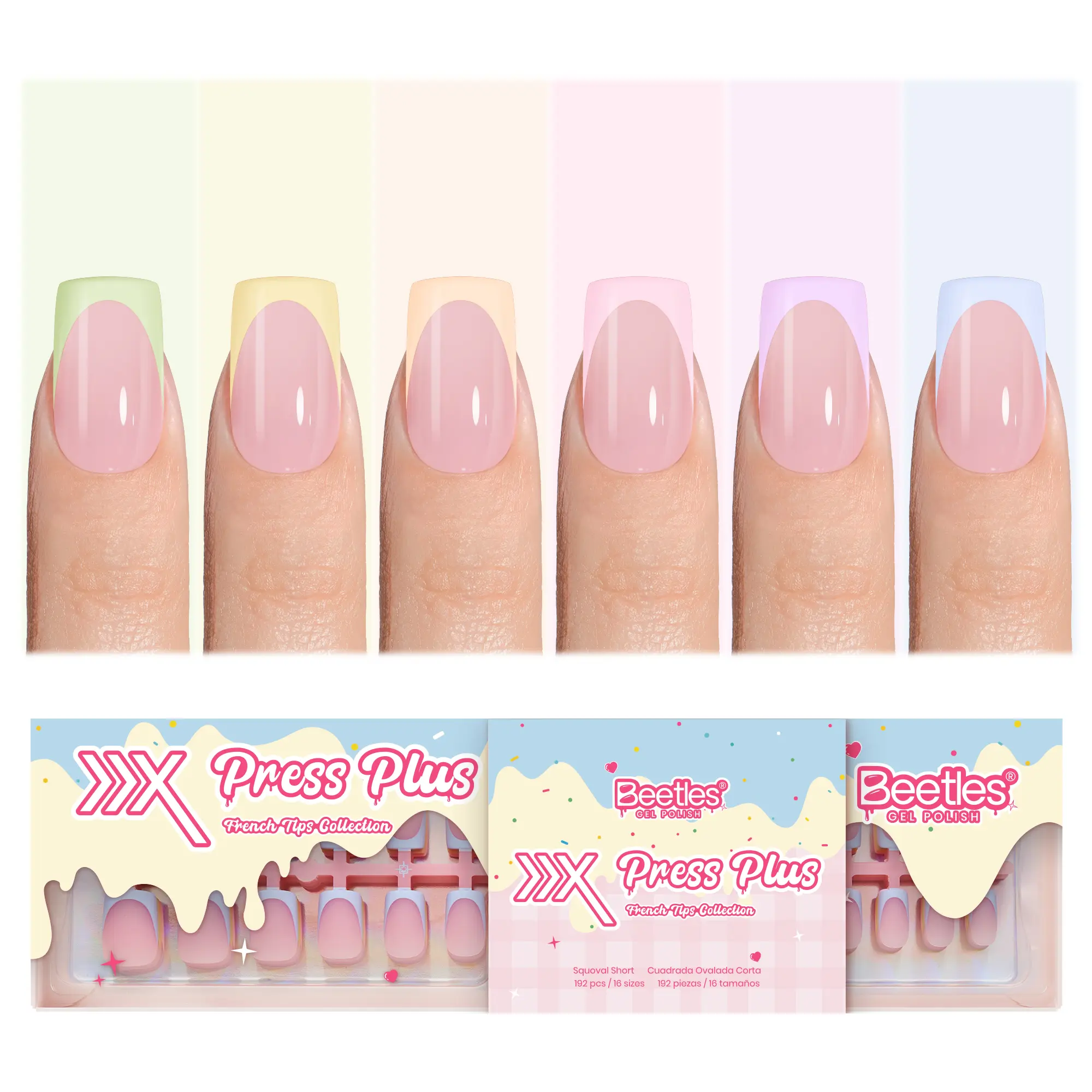 S Squoval【Only Nails】Spring Macaron 16Sizes 192Pcs