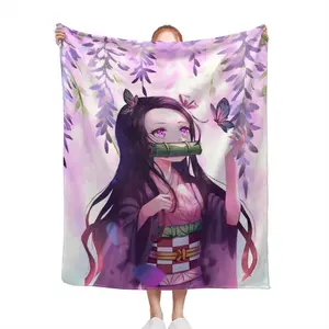 Demon Slayer Blanket Merch Stuff Nezuko Blankets Anime Bedding Demon Slayer Gifts for Girls Boys Kids Women Adults Birthday Decorations