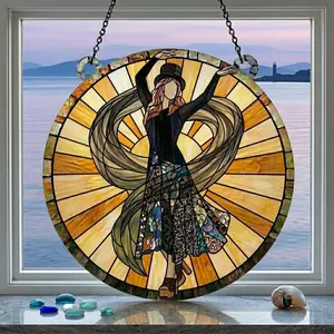 Fleetwood Mac Rumours Stevie Nicks Acrylic Suncatcher, Rhiannon Witch Coven Landslide Suncatcher, Queen of Rock Window Hanging Decor, Colorful Light Catcher, Music Home Décor, Gift For Fans