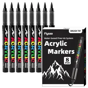Automatic Ink Control Acrylic Paint Markers, Art Supplies for Students, School Studio Use, Ideal for Rock Painting, Canvas, Fabric, Wood, DIY Projects