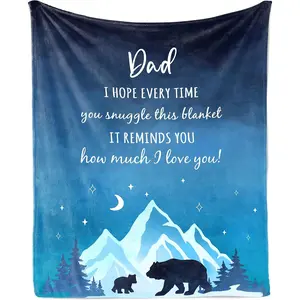 [Father's Day Gift] Dad Gifts Blanket, Birthday Gifts for Dad from Daughter Son Throw Blanket, Fathers Day Papa Gifts from Kids, Best Dad Ever Gifts Ideas from Son, Bonus Dad Gifts for Daddy