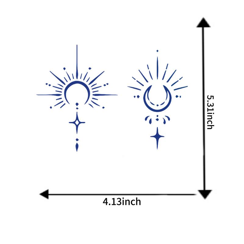 4 Sheets Mystical Soul Tattoo Set - Meaningful Symbols for Hands, Stomach, or Forearms - Ideal for Sensitive Skin - Semi Permanent, Long Lasting Spiritual Tattoo Kit for couples, adults, men and women, young