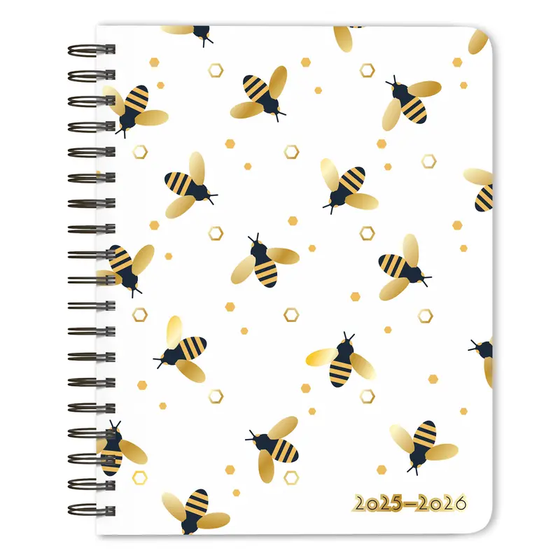 Busy Bees | 2026 6 x 7.75 Inch 18 Months Weekly Desk Planner | Foil Stamped Cover | July 2025 - December 2026 | Plato | Planning Stationery 0