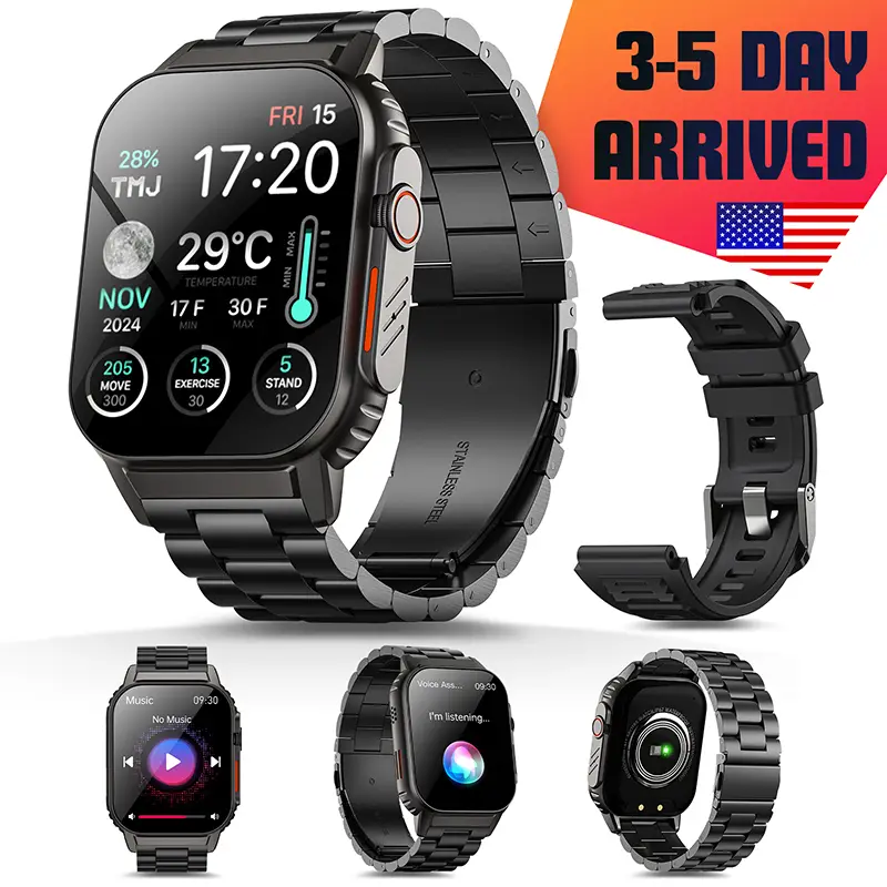 Special Release! Top Rated Smart Watch for Men Women, Bluetooth Calls and Text, 2.02” HD Display 30M Waterproof Fitness Tracker, Heart Rate Monitor We