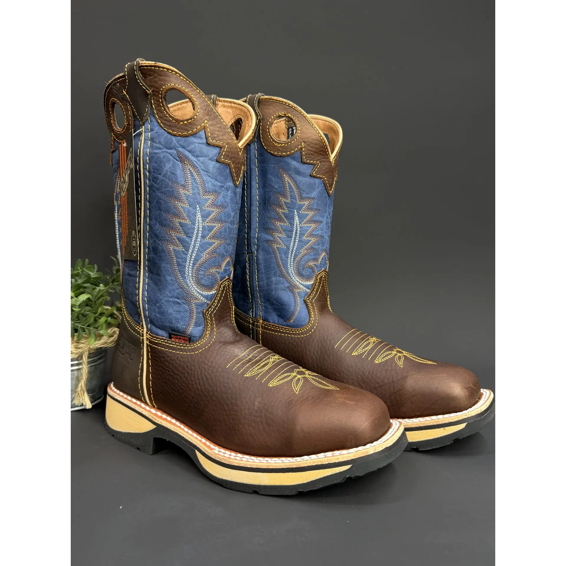 Men's Raptor Texas Blue Work Boots Steel Toe