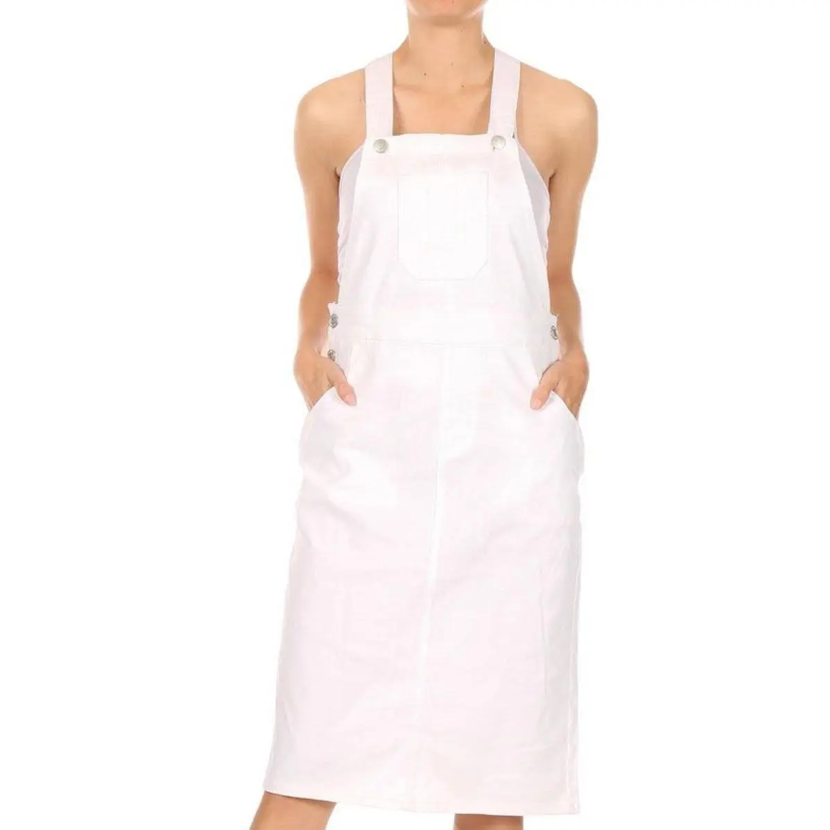 Britney Girls White Denim Overall Skirt
