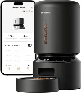 PETLIBRO Automatic Cat Feeder 5G WiFi Automatic Dog Food Dispenser with Freshness Preservation 5L Timed Pet Feeder with Low Food Sensor Up to 10 Meals Per Day Granary Black