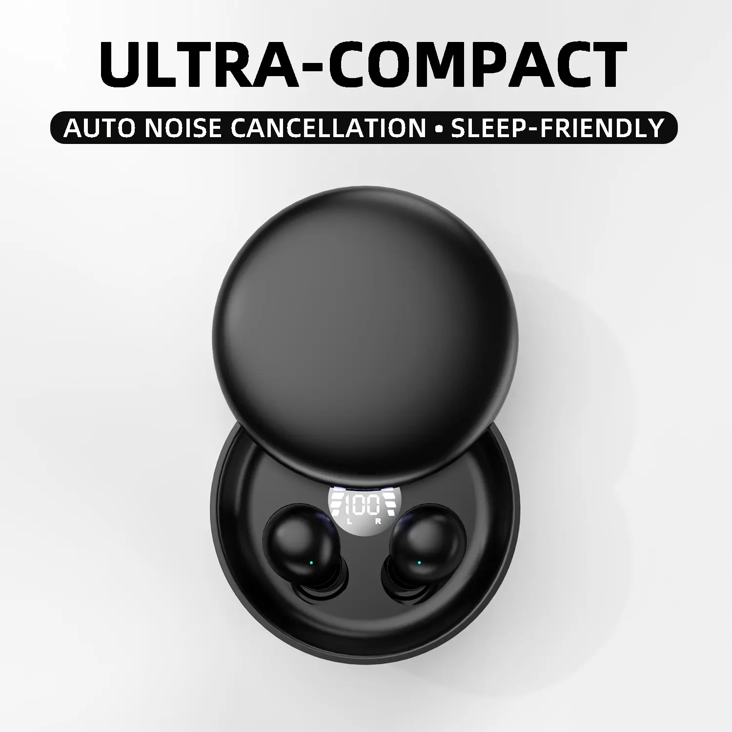 Ultra Mini Invisible Sleep Bluetooth Earbuds, Super Flat Lightweight In-Ear Headphones, Noise Isolation No Ear Pressure For Side Sleepers Night Nap Subway Office Travel