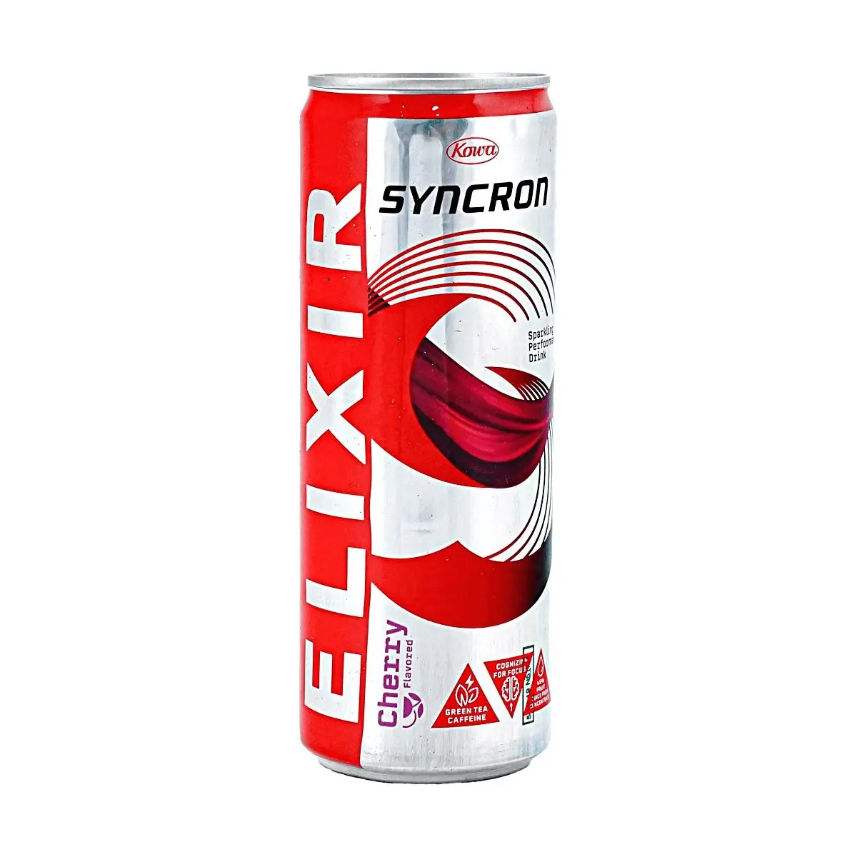SYNCRON ELIXIR Cherry Electrolyte Energy Drink 355ml with Green Tea Caffeine for Focus