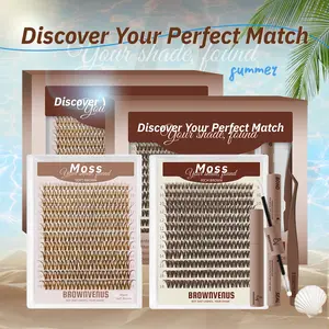 Moss | BrownVenus Dark&Light Brown D-Curl  Fluffy False Eyelashes for a  Brown Flaunt Brown Flora Style Soft Alternative to Harsh Black Lashes Perfectly Matched for Fair Skin & Blonde Brown Hair