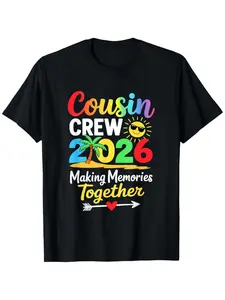 Cousin Crew 2026 Making Memories Family Matching Vacation T-Shirt, Comfort Fit Men's Tee, Crew Neck Tee, Ultra Soft, Breathable, Moisture Wicking, Casual Summer Tee, Must-have Fashionable Tee
