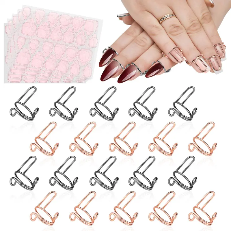 Adjustable Nail Art Ring Kit, 20pcs/set Reusable Detachable Nail Art Ring, Nail Art Decoration for Acrylic Nails, Nail Art Tools