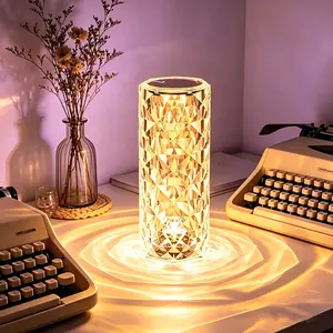 Crystal Diamond Desk Lamp LED Night Light,16 Color Light Remote Control, Touch Control Bedside Lamp, RGB LED Night Light, Bedside Lamp, Dimmable,Can Be Used for Bedroom,  Christmas Decoration, Valentine's Day Gifts,Wedding Decoration,Christmas Decoration