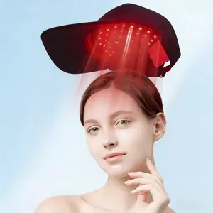 Scalp Massage Cap with and Blue Leds, Adjustable Timer, High-Quality Beads, USB Rechargeable, Detachable, Ideal for All Hat Types