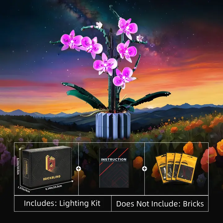 BrickBling LED Light Kit for LEGO Orchid 10311 – DIY Lighting Set, Elegant Display Upgrade, and Home Décor Gift for Adults and LEGO Fans. Led Home Decor Led Color Changing