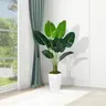 Bird Of Paradise Tree, Artificial Imitation Of Real Fake Plants, 10 Leaves With White Square Flower Pot, Home And Office Decoration