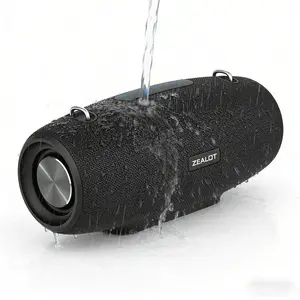 Wireless Bluetooth Speaker by ZEALOT, 60W Super Bass, IPX6 Waterproof, 144000mAh Playtime, EQ Control, Shoulder Strap, TF/USB/AUX, Suitable for Family, Beach & Birthday Gifts.