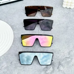 4Pcs Punk Style Polarized Sports Sunglasses, European And American Large Integrated Frame Design, Reliable Sun Protection Lens, Comfortable Outdoor Eyewear for Cycling and Driving, Stylish Daily Accessory And Suitable Festival Gift