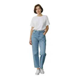 Wax Jean - Basic Crop Straight Leg Denim Jeans in Soft Rayon Blend (25.5" Inseam) - 90421
