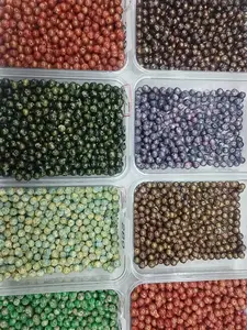 100g Painted Glass Loose Beads for Bracelet Making