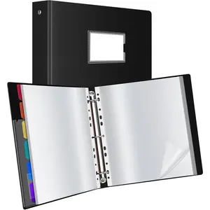 50-Pocket Binder with Plastic Sleeves for Letter/A4 Size(11" x 8.5"), Document Binder Organizer for Papers, Certificates and Artwork, Colorful PP Divider Pages for Presentation